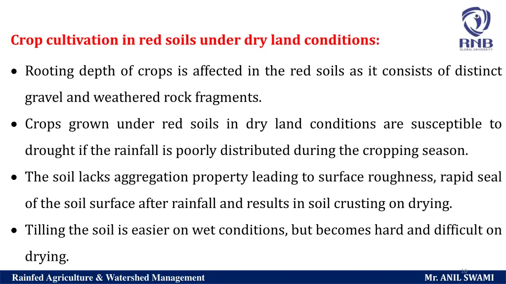 crop cultivation in red soils under dry land