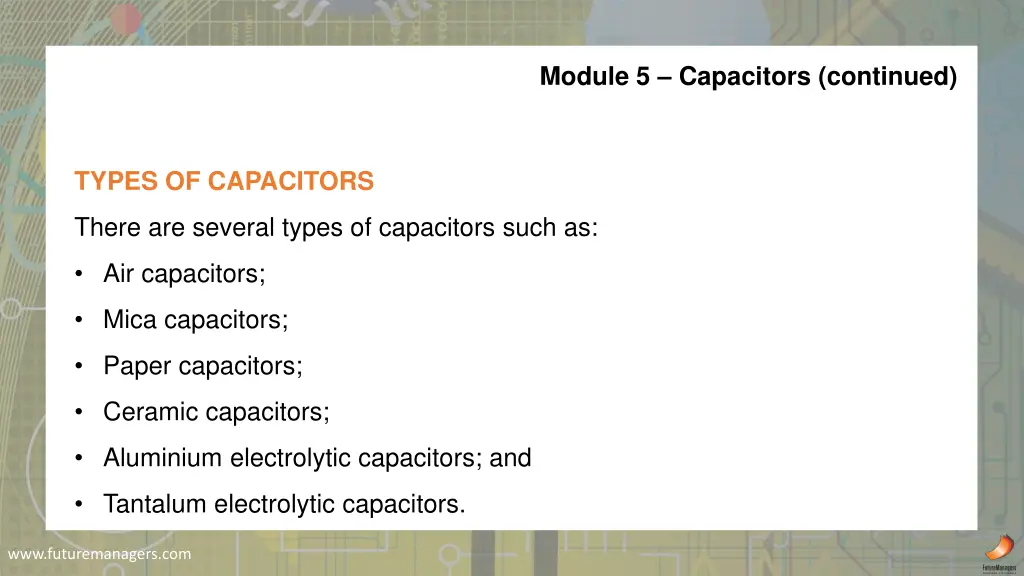 module 5 capacitors continued 1