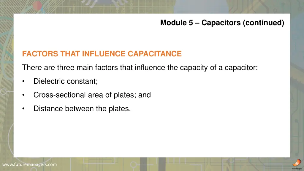 module 5 capacitors continued