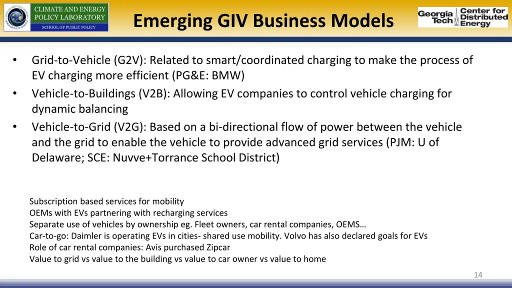 emerging giv business models