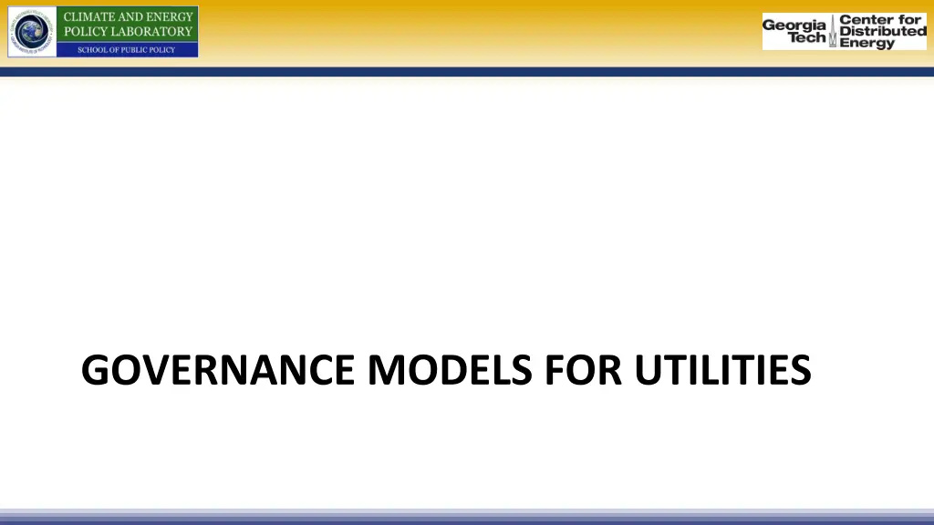 governance models for utilities
