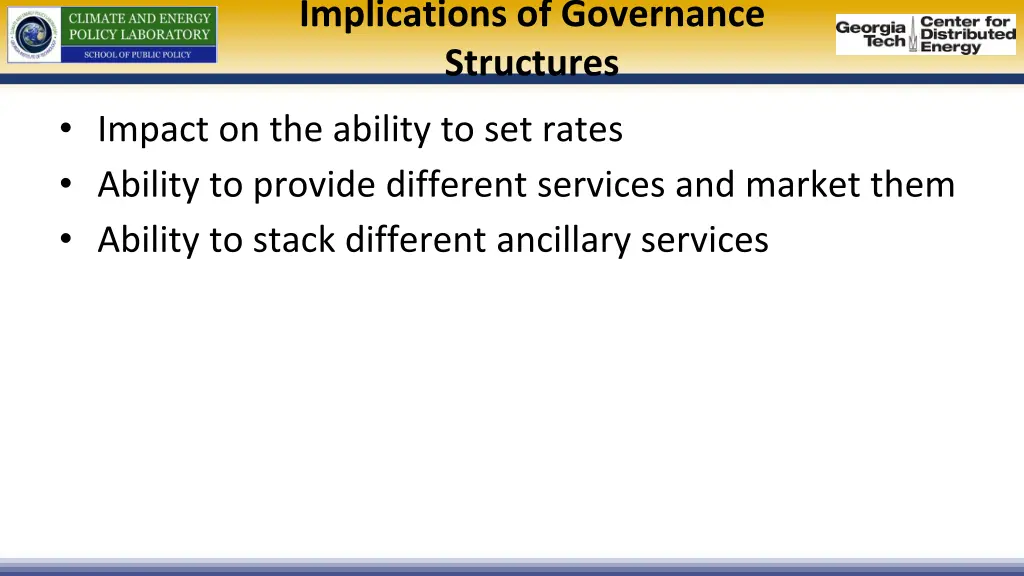 implications of governance structures