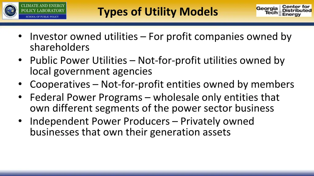 types of utility models
