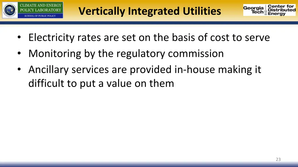 vertically integrated utilities