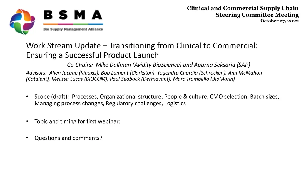 clinical and commercial supply chain steering 5