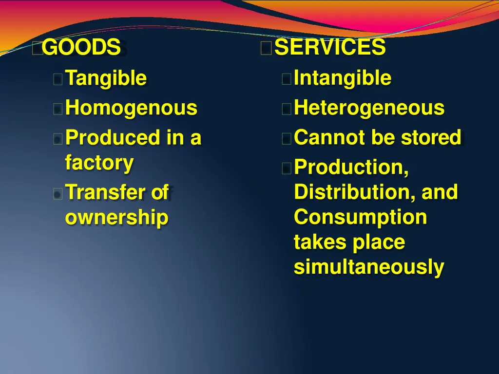 services intangible heterogeneous cannot