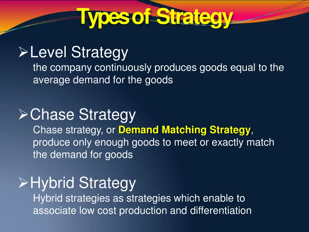 types of strategy