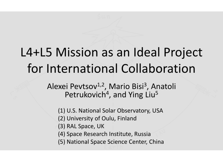 l4 l5 mission as an ideal project