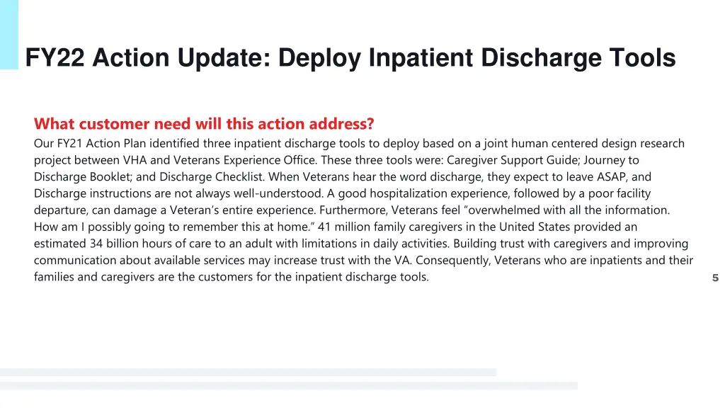 fy22 action update deploy inpatient discharge