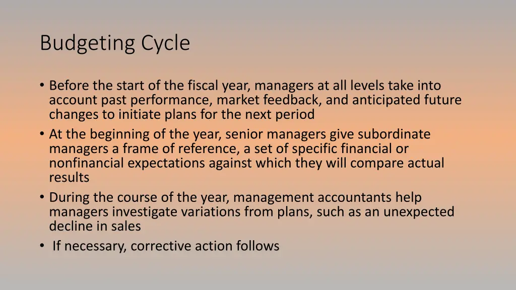 budgeting cycle
