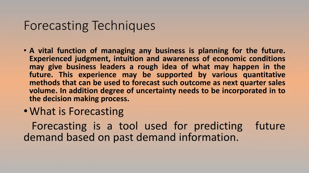 forecasting techniques