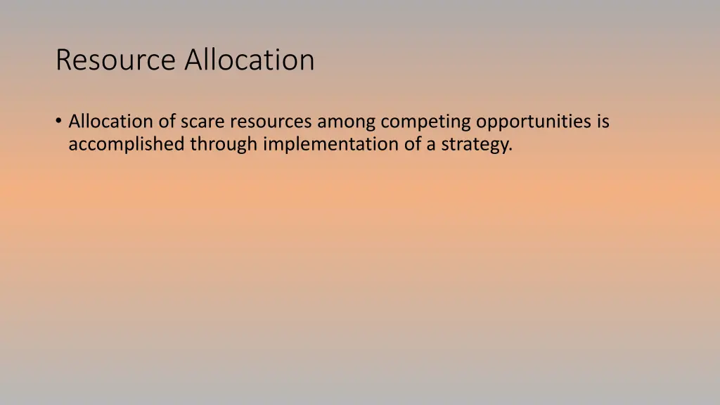 resource allocation