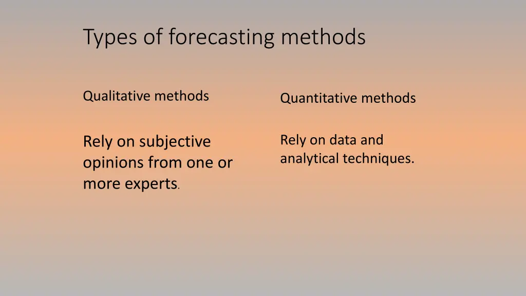 types of forecasting methods