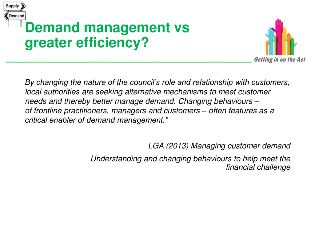 demand management vs greater efficiency