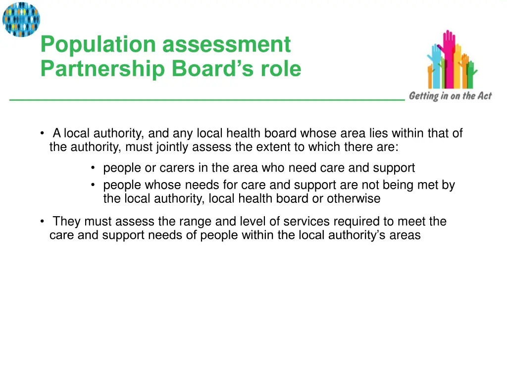 population assessment partnership board s role