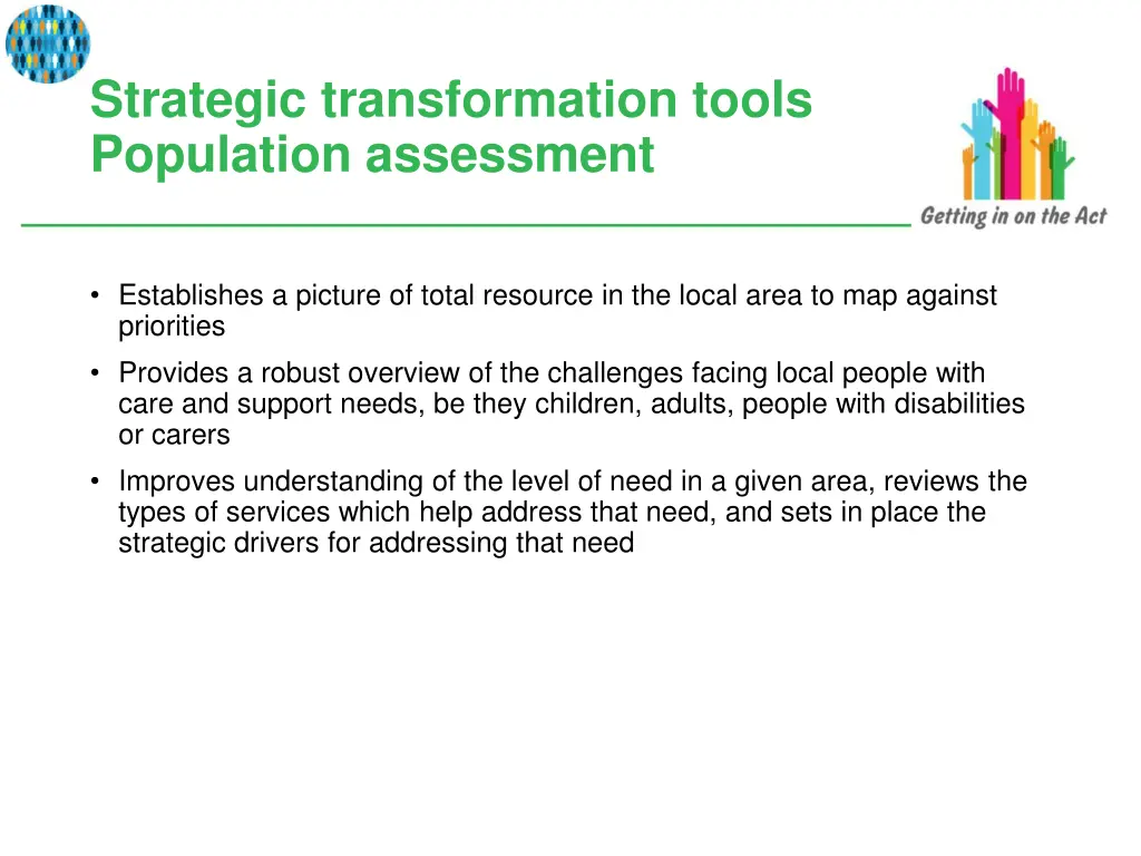 strategic transformation tools population 1