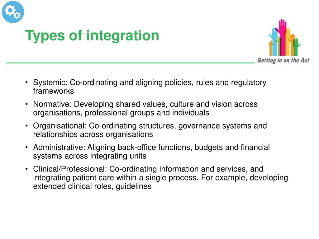 types of integration