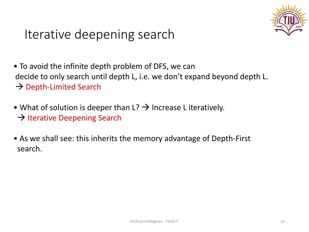 iterative deepening search