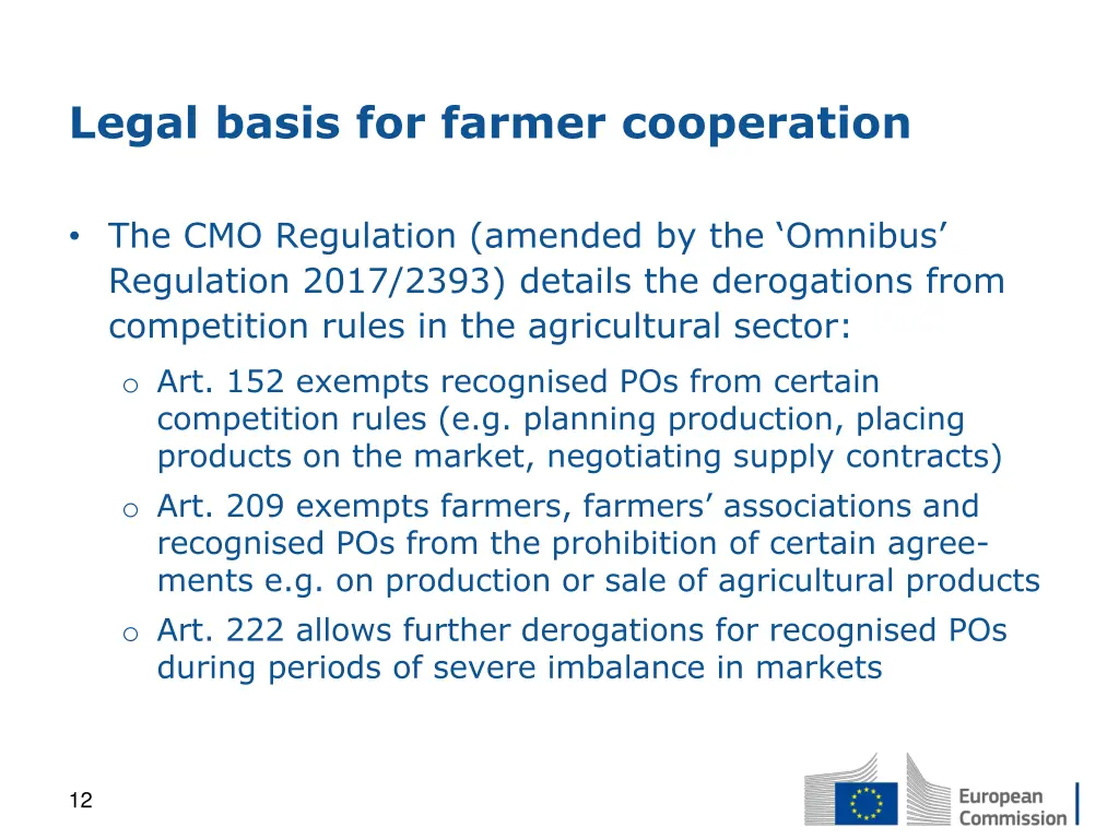 legal basis for farmer cooperation