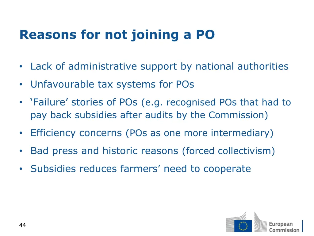 reasons for not joining a po 2