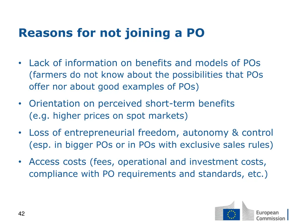 reasons for not joining a po