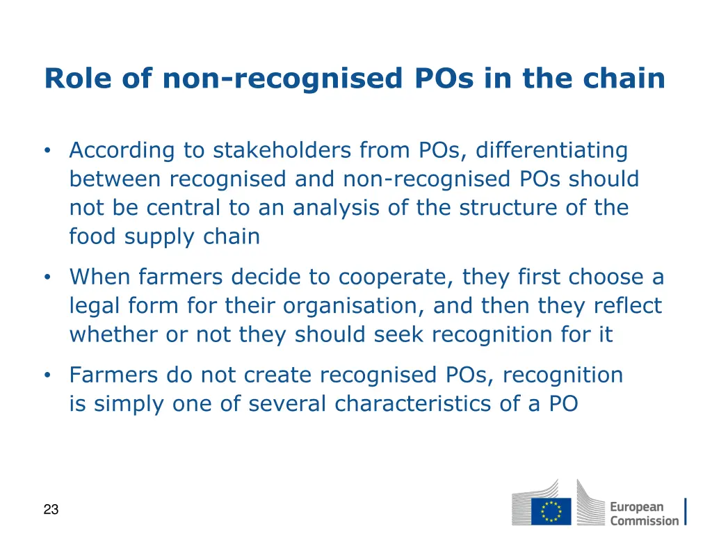 role of non recognised pos in the chain
