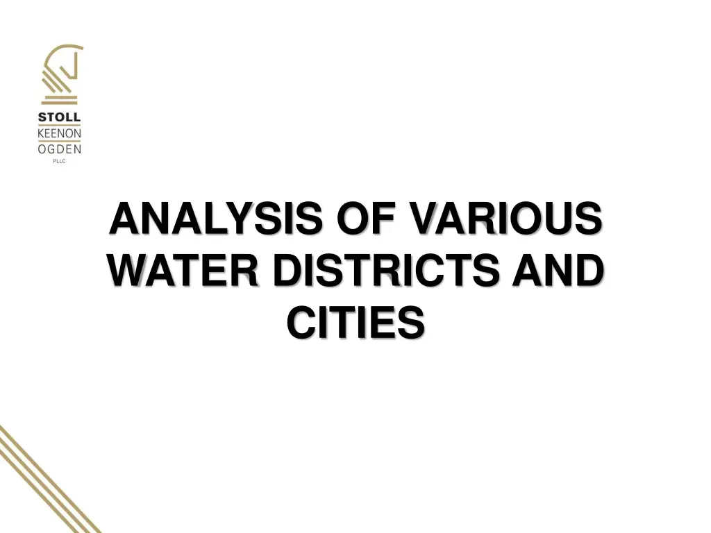 analysis of various water districts and cities