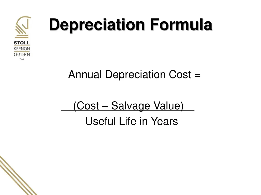 depreciation formula