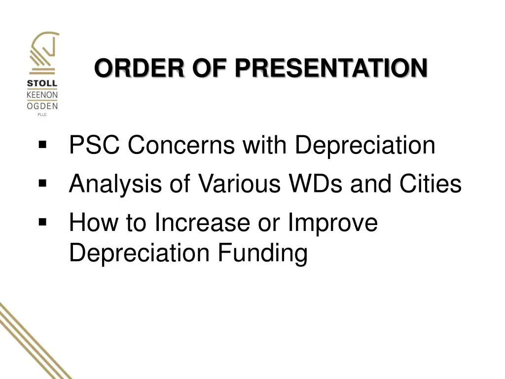 order of presentation 1