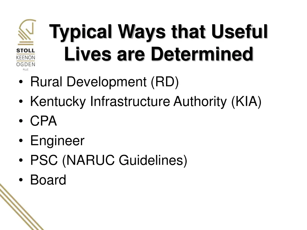 typical ways that useful lives are determined