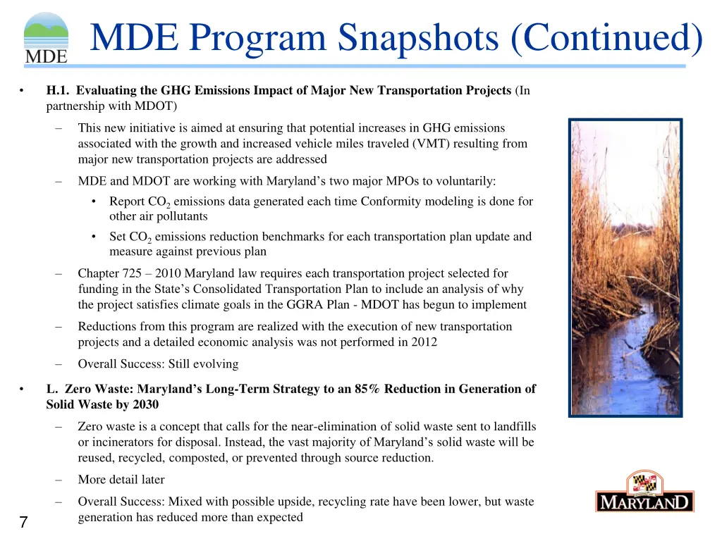 mde program snapshots continued 2
