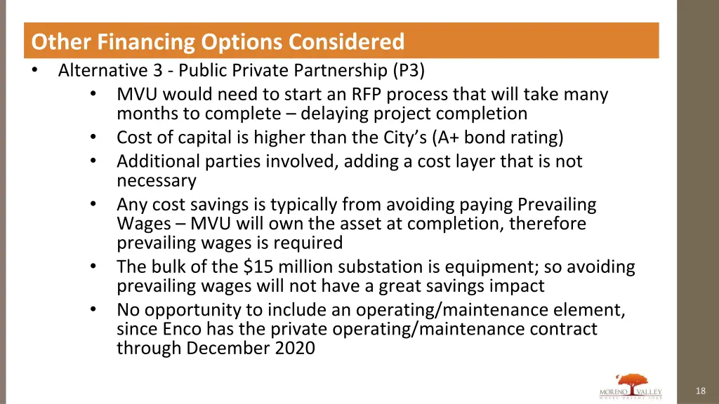 other financing options considered alternative
