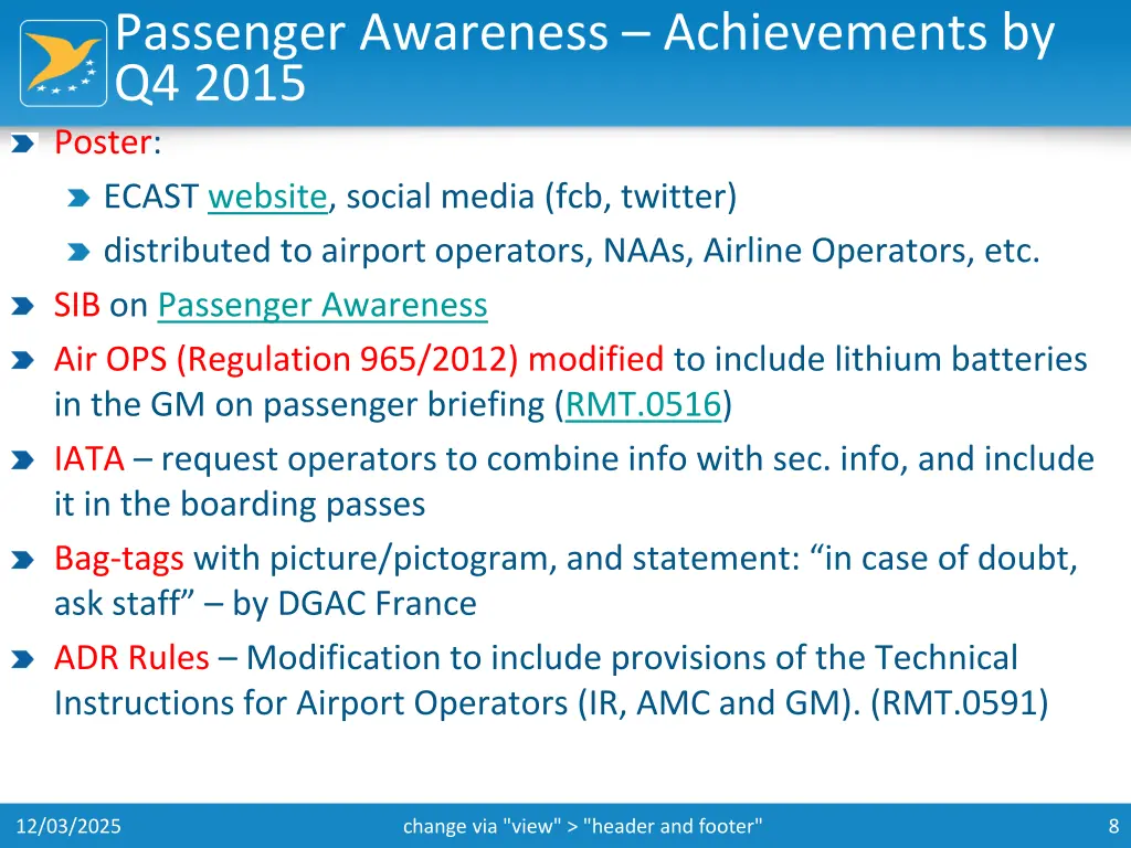 passenger awareness achievements by q4 2015