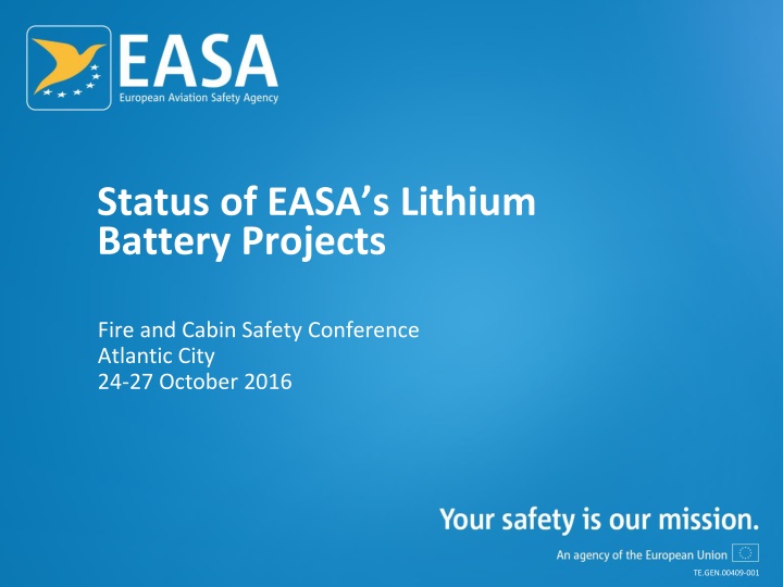 status of easa s lithium battery projects