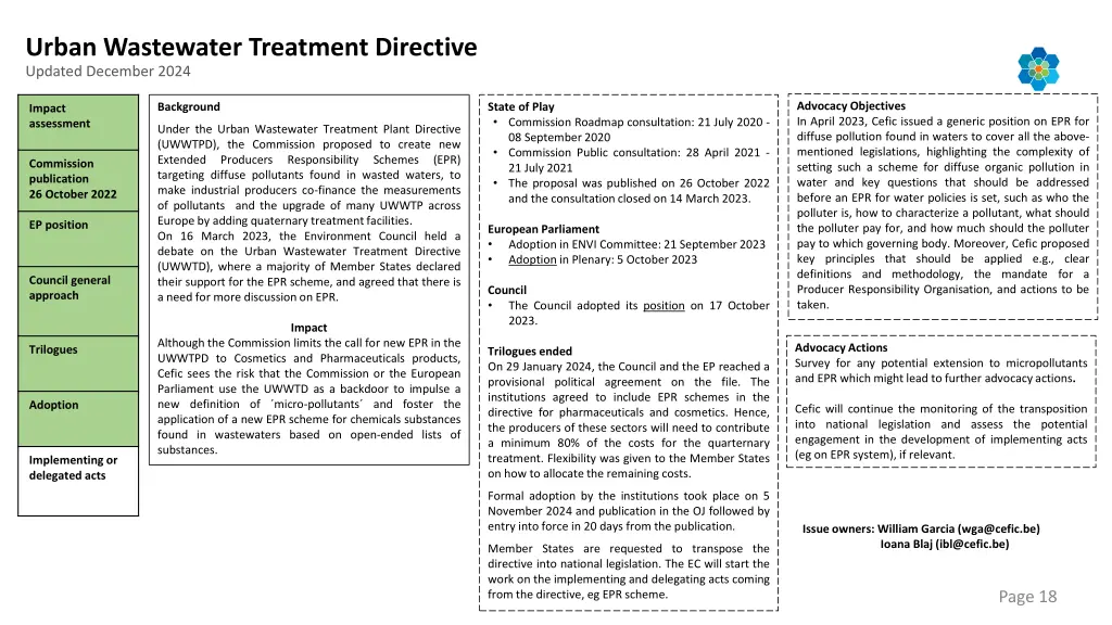 urban wastewater treatment directive updated