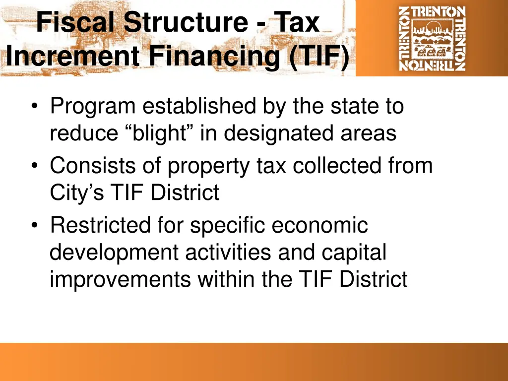 fiscal structure tax increment financing tif