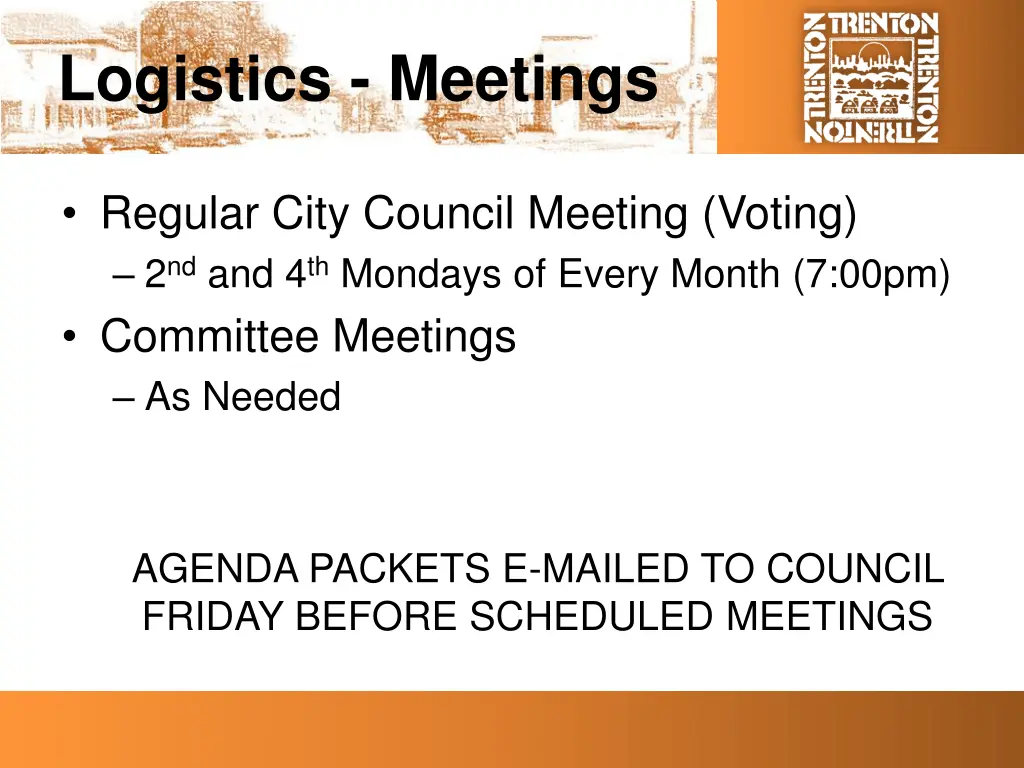 logistics meetings
