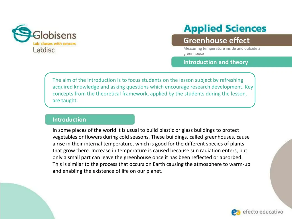 greenhouse effect measuring temperature inside 1