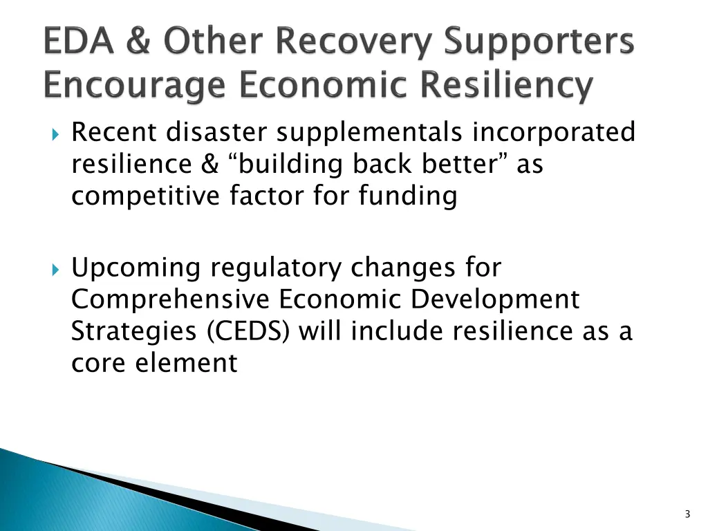 recent disaster supplementals incorporated