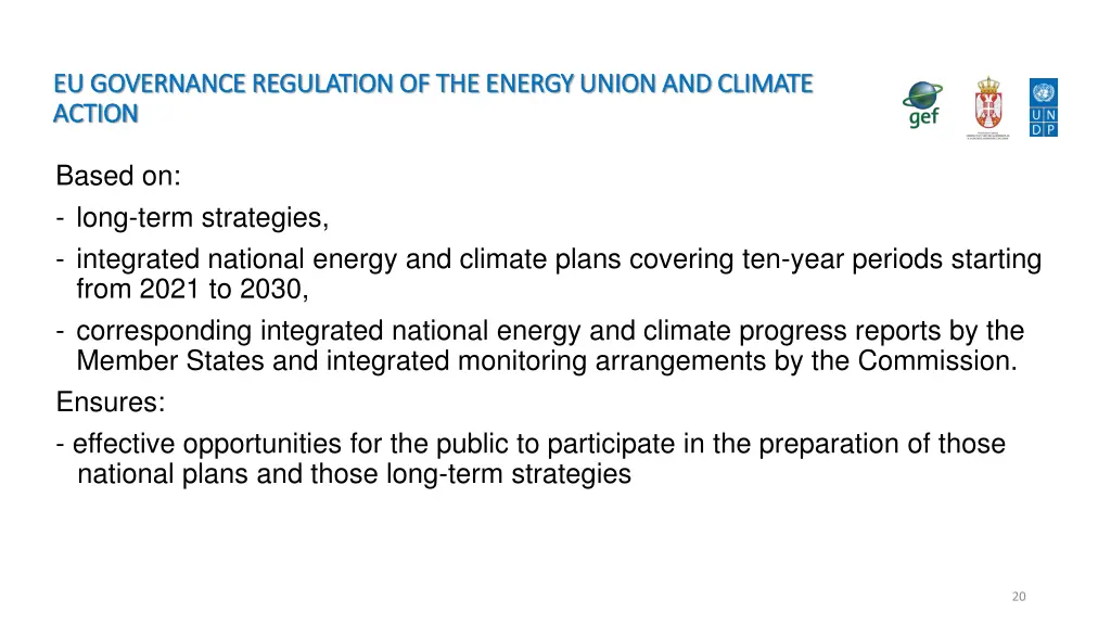 eu governance regulation of the energy union 1