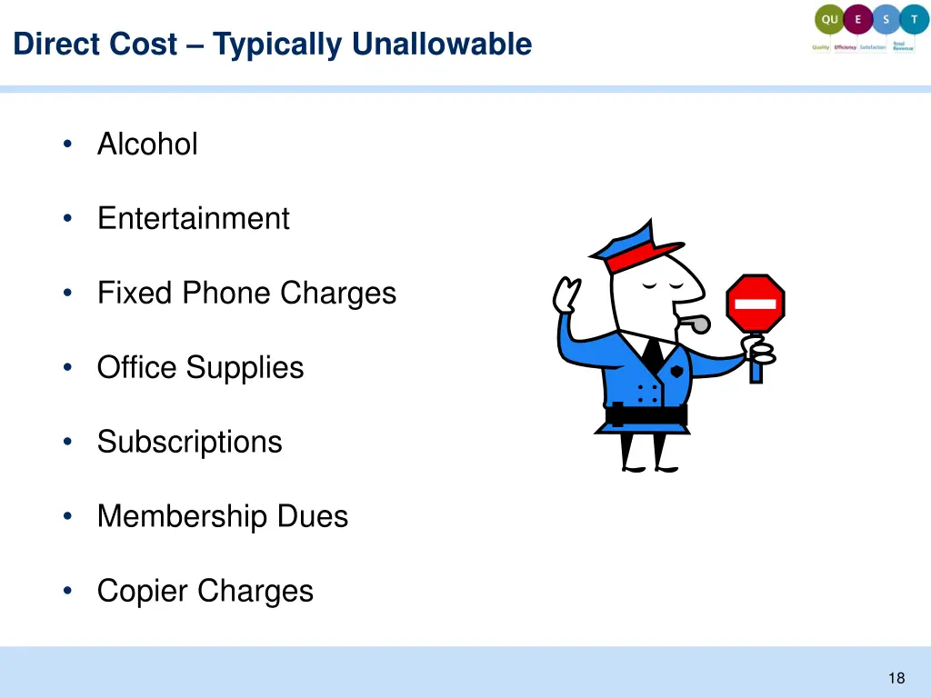 direct cost typically unallowable