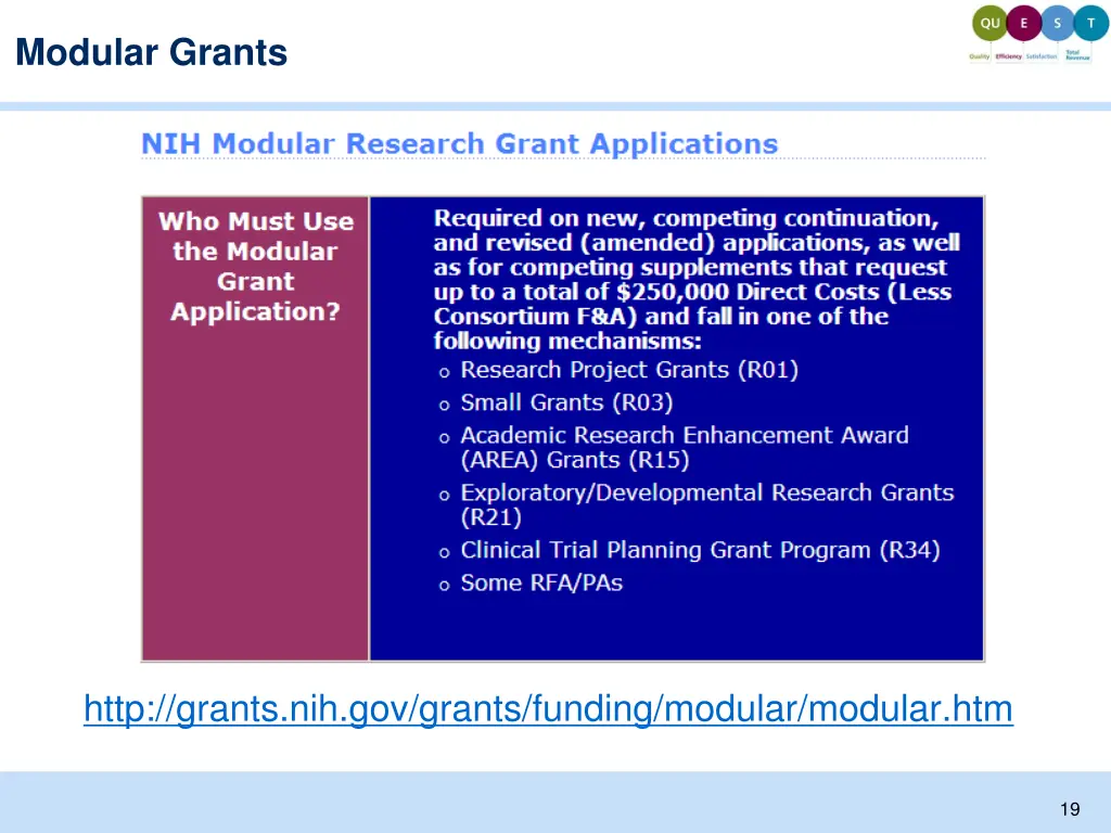 modular grants