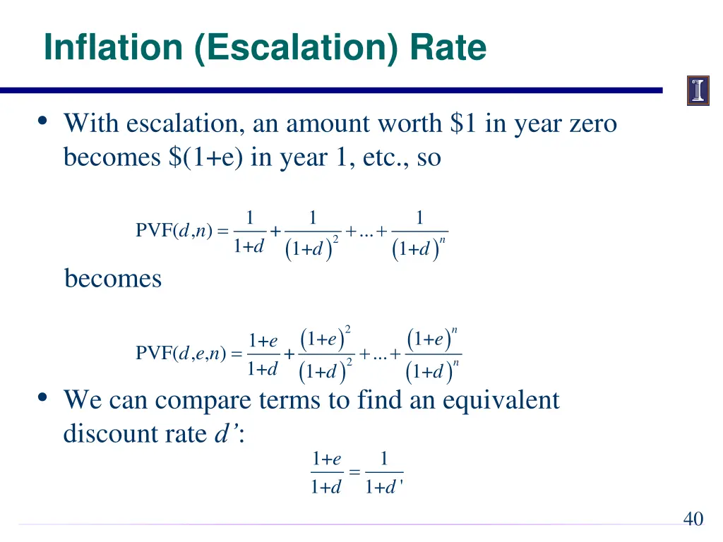 inflation escalation rate