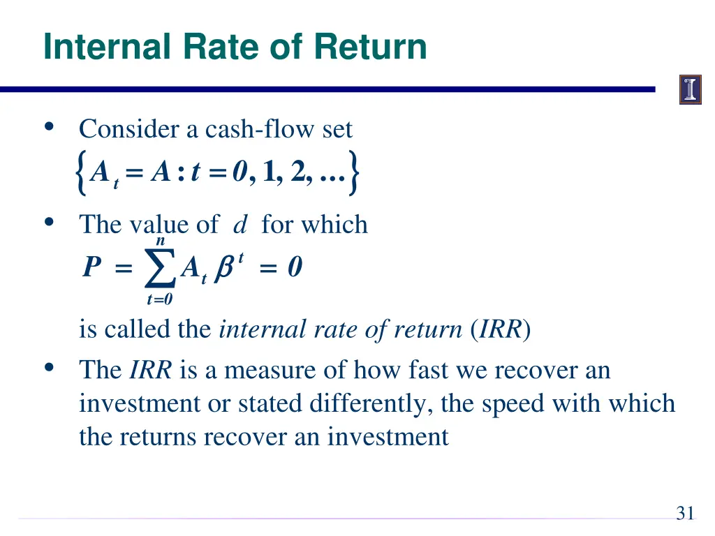 internal rate of return 1