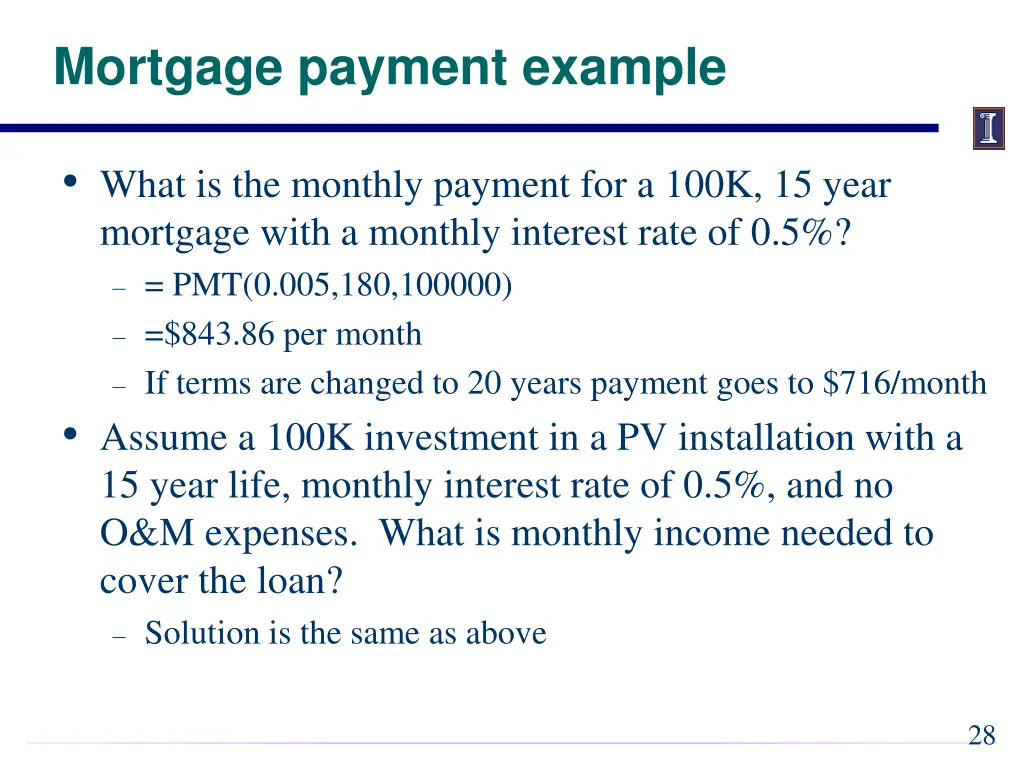mortgage payment example