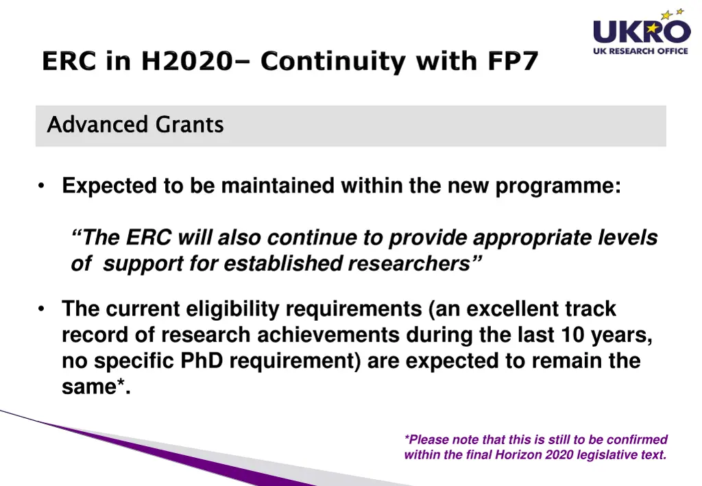 advanced grants
