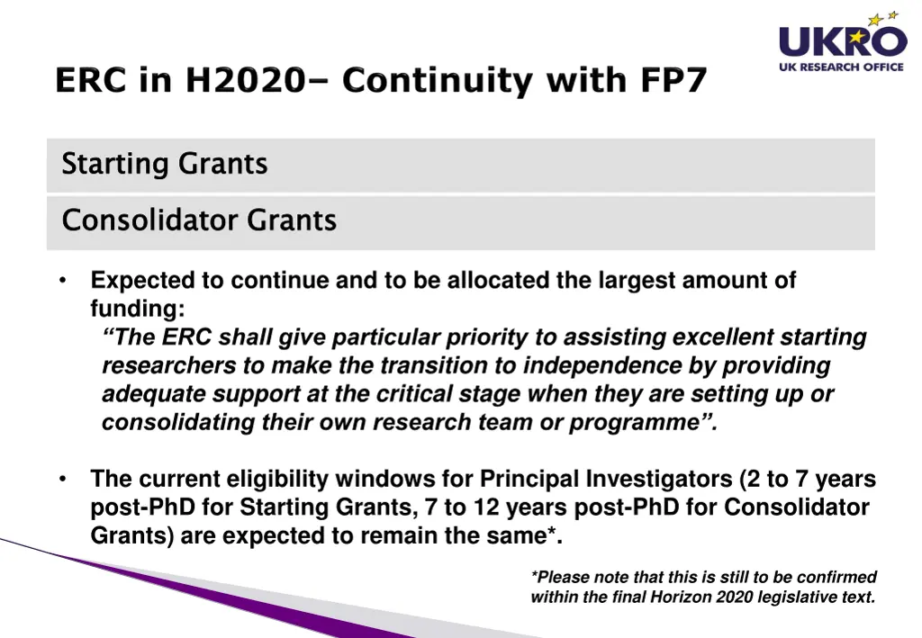 starting grants consolidator grants 1