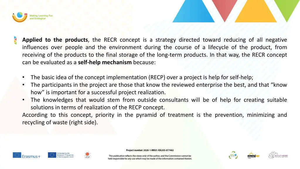 applied to the products the recr concept