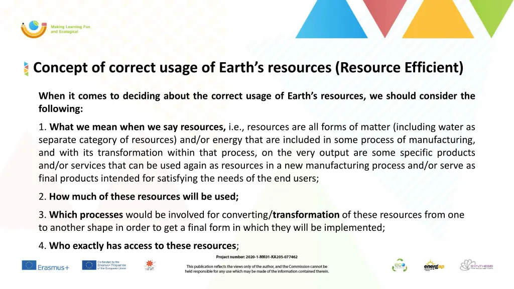 concept of correct usage of earth s resources