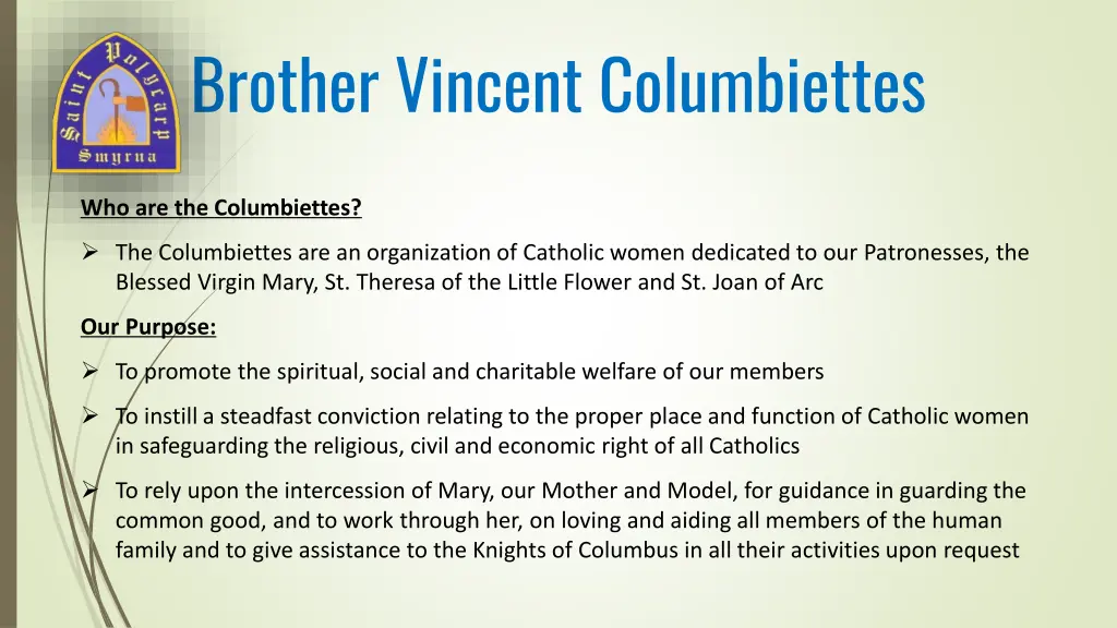 brother vincent columbiettes 1